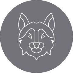 Wolf Face icon single vector illustration