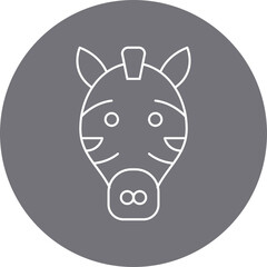 Zebra Face icon single vector illustration