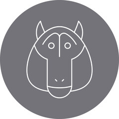 Baboon Face icon single vector illustration