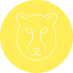 Cheetah Face icon single vector illustration