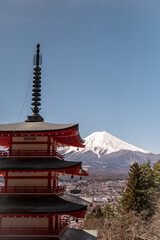 pagoda in Fuji mountains
