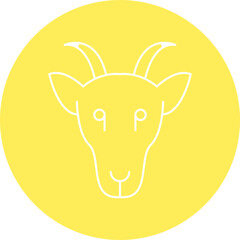 Goat Face icon single vector illustration