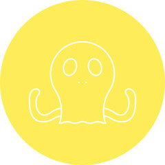 Octopus Face icon single vector illustration