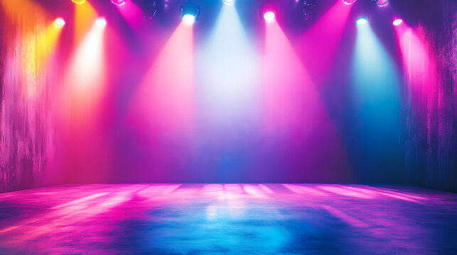 Dance lights wall background with colorful and dynamic patterns, dance, lights, wall, background, colorful, dynamic. Nightspire. Illustration