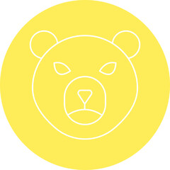 Bear Face icon single vector illustration