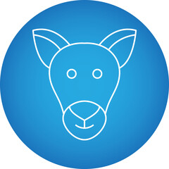 Kangaroo Face icon single vector illustration