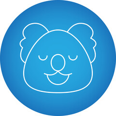 Koala Bear Face icon single vector illustration