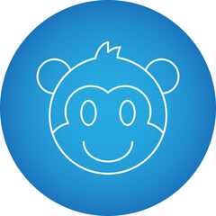 Monkey face icon single vector illustration