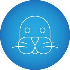 Sea Lion Face icon single vector illustration