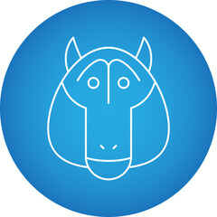 Baboon Face icon single vector illustration