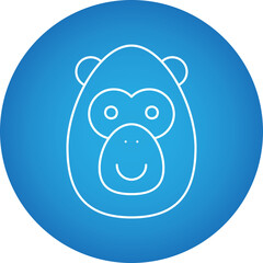 Ape Face icon single vector illustration