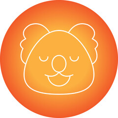 Koala Bear Face icon single vector illustration