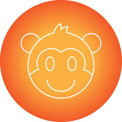 Monkey face icon single vector illustration