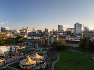 Cardiff at sunset, Wales