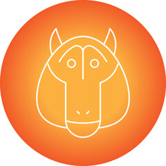 Baboon Face icon single vector illustration