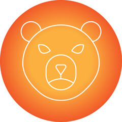 Bear Face icon single vector illustration
