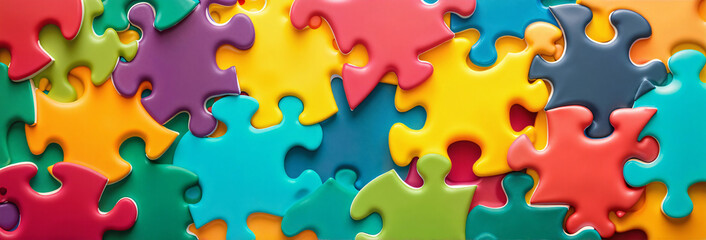 Colorful Puzzle Pieces Symbolizing Education and Unity