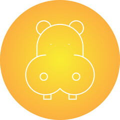 Hippopotamus Face icon single vector illustration