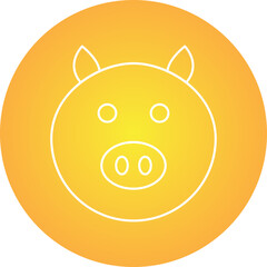 Fototapeta premium Pig Face icon single vector illustration