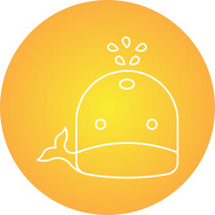 Whale Face icon single vector illustration