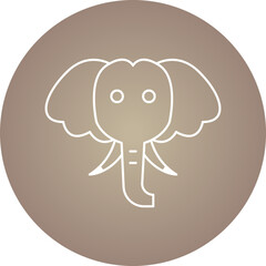 Elephant Face icon single vector illustration