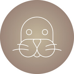Sea Lion Face icon single vector illustration