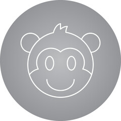 Monkey face icon single vector illustration