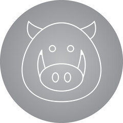 Boar Face icon single vector illustration