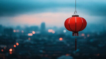 Red Lantern at Dusk