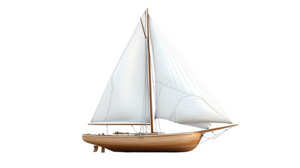 Fototapeta premium A Sailing boat isolated , on a Transparent Background 