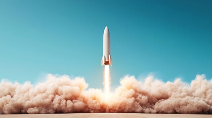 Rocket Launching into the Sky