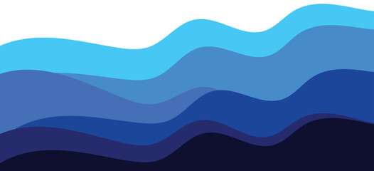 Abstract waves, blue gradient, layered curves, minimalist design, ocean inspired, smooth transitions, 