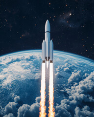 Rocket Launch in Space