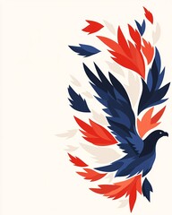 Obraz premium Stylized Eagle with Vibrant Feathers