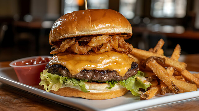 A burger with onions. generated using AI