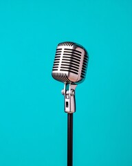 Fototapeta premium Vintage Microphone on Stand