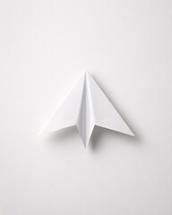 White Paper Airplane on White Background