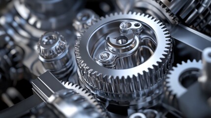 Obraz premium High Detail Advanced Technology Gears with Bright Lighting