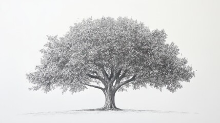 Obraz premium Detailed Pen Sketch Of A Majestic Oak Tree