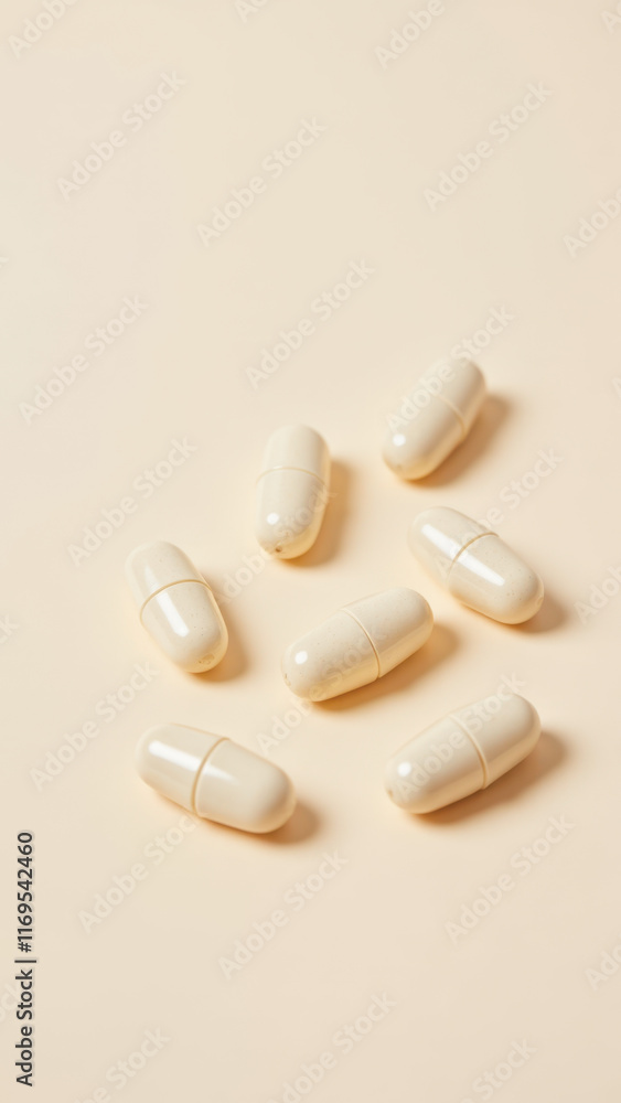 Poster magnesium glycinate supplements on a surface with gradient background.