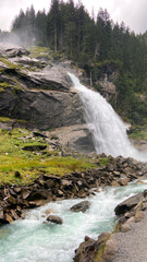Krimml Waterfalls in the High Tauern National Park. Austrian Alps, Europe. 