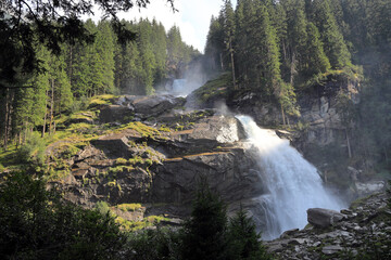 Krimml Waterfalls in the High Tauern National Park. Austrian Alps, Europe. 