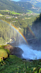 Krimml Waterfalls in the High Tauern National Park. Austrian Alps, Europe. 