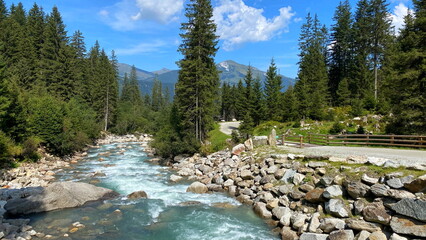 The Ache river flows down from the Krimm waterfalls.