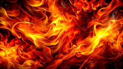 fire background. A fiery composition of bright orange and yellow flames swirling in dynamic patterns, creating an energetic and vibrant abstract visual.