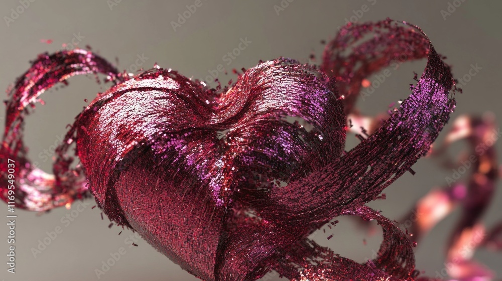Aufkleber dynamic heart shape created from flowing ribbons conveying a sense of movement and love in an artist