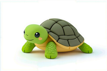 Obraz premium A small green turtle with a smiley face on its face