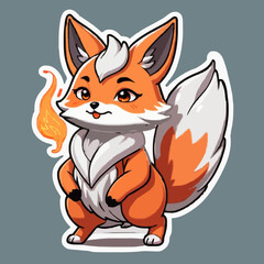 Obraz premium red fox cartoon