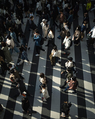 people crossing the street in Osaka