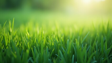 Fototapeta premium Vibrant Green Grass Blades Close Up Nature Photography